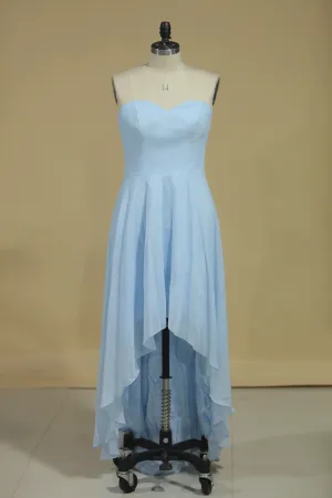 2024 Asymmetrical Sweetheart A Line Bridesmaid Dresses Chiffon
