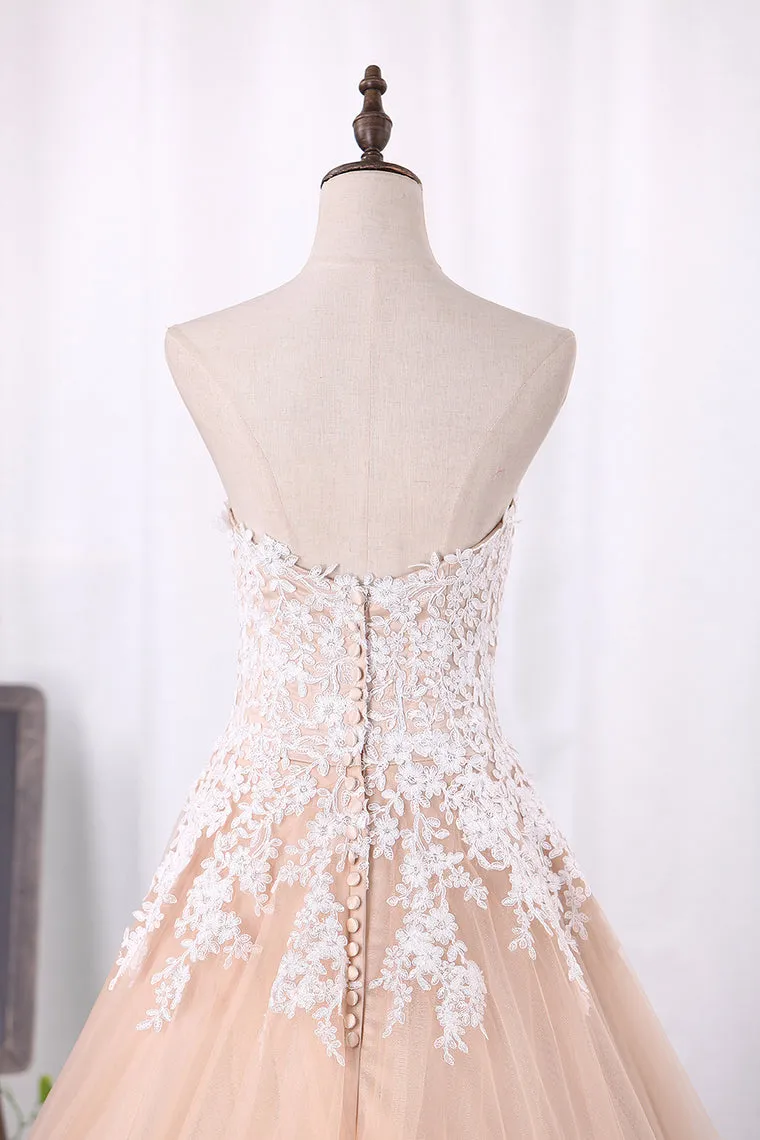 2024 Sweetheart A Line Wedding Dresses With Applique