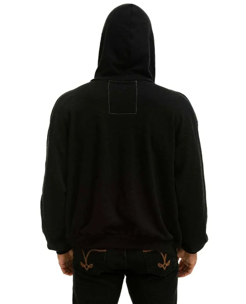 5 Stripe Neon Rainbow Relaxed Hoodie Black