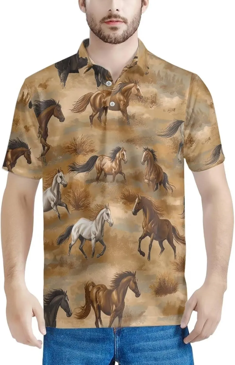 AFPANQZ Shirts for Mens Casual T-Shirts Graphic Short Sleeves Tees Button Up Casual Summer Slim Fit