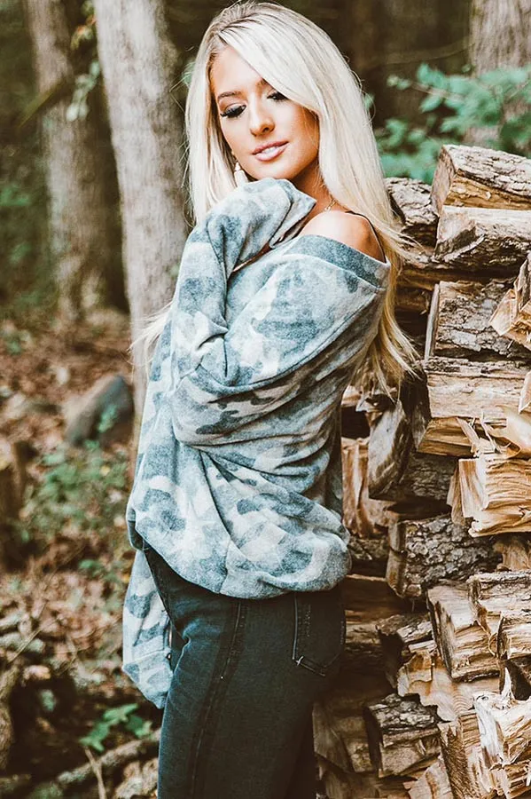 All Cozied Up Camo Top