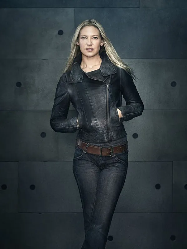 Anna Torv Fringe TV Series Black Leather Jacket