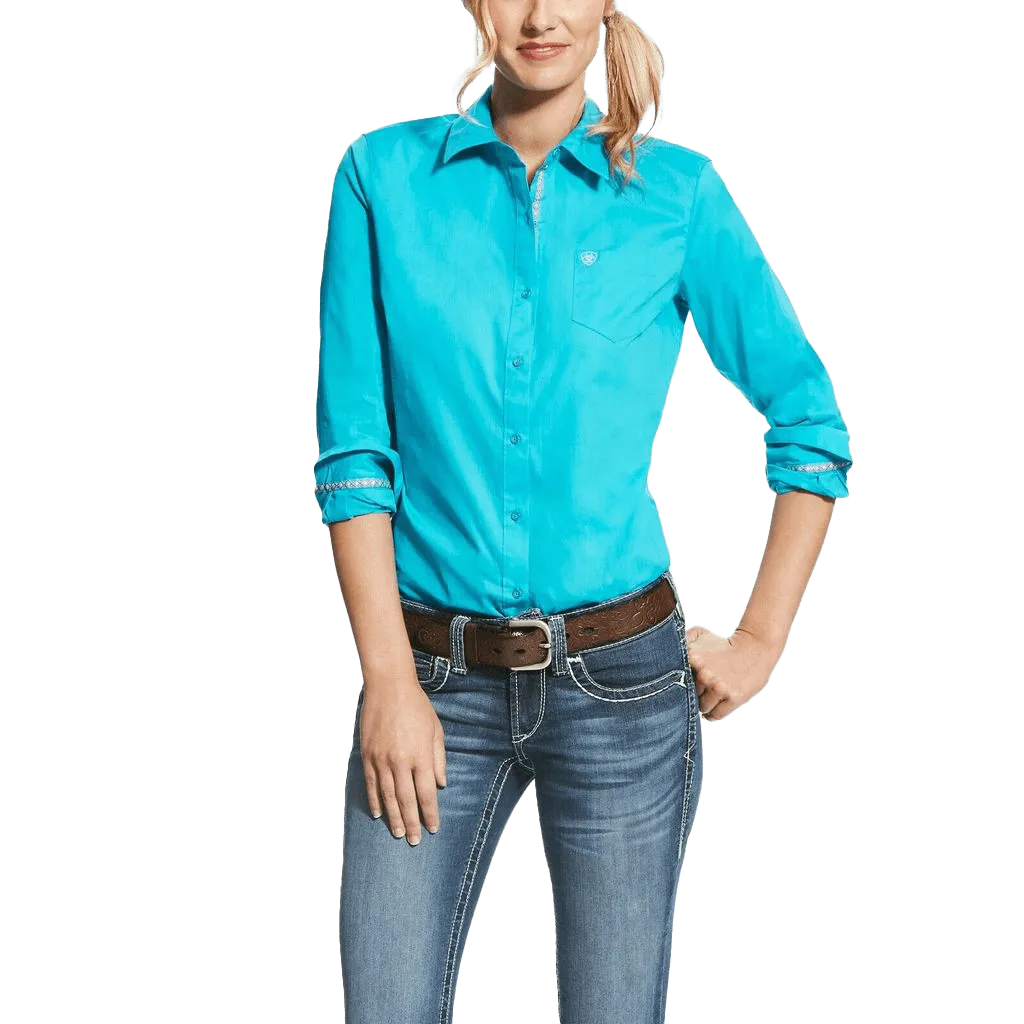 Ariat Stretch Turquoise Kirby Button-Up Shirt