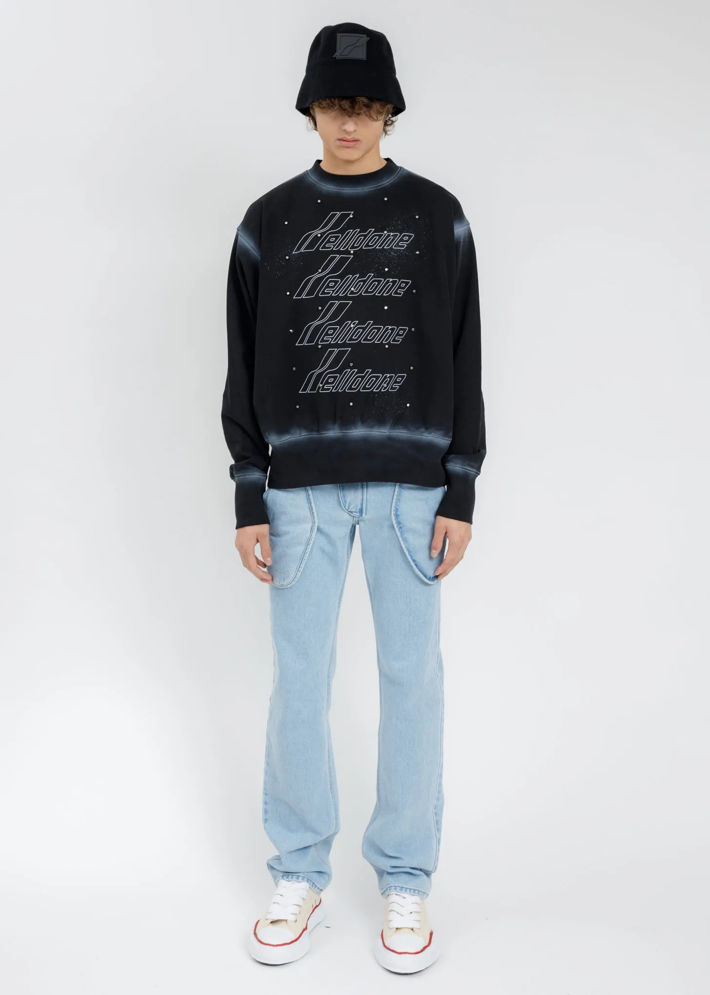 Black And White Washed Artwork Sweatshirt