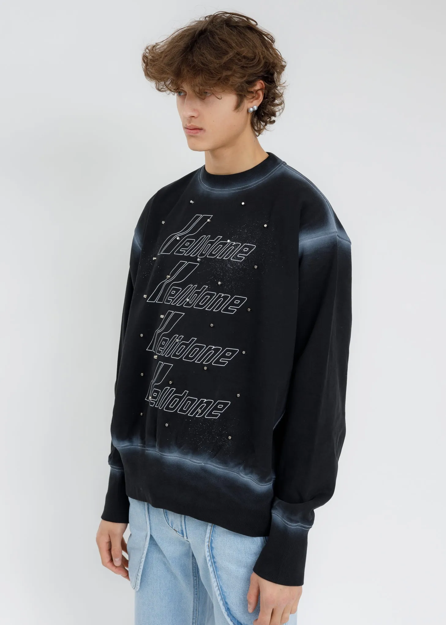 Black And White Washed Artwork Sweatshirt