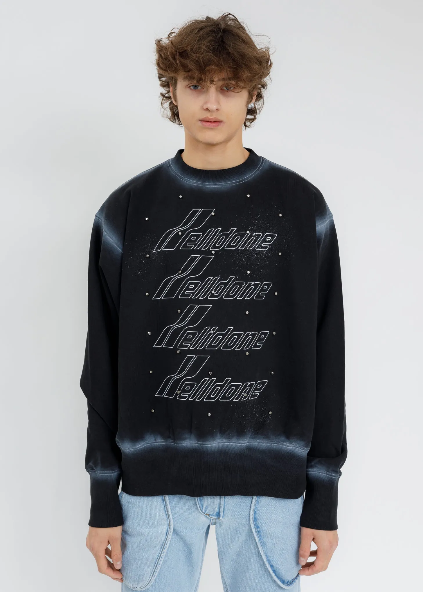 Black And White Washed Artwork Sweatshirt