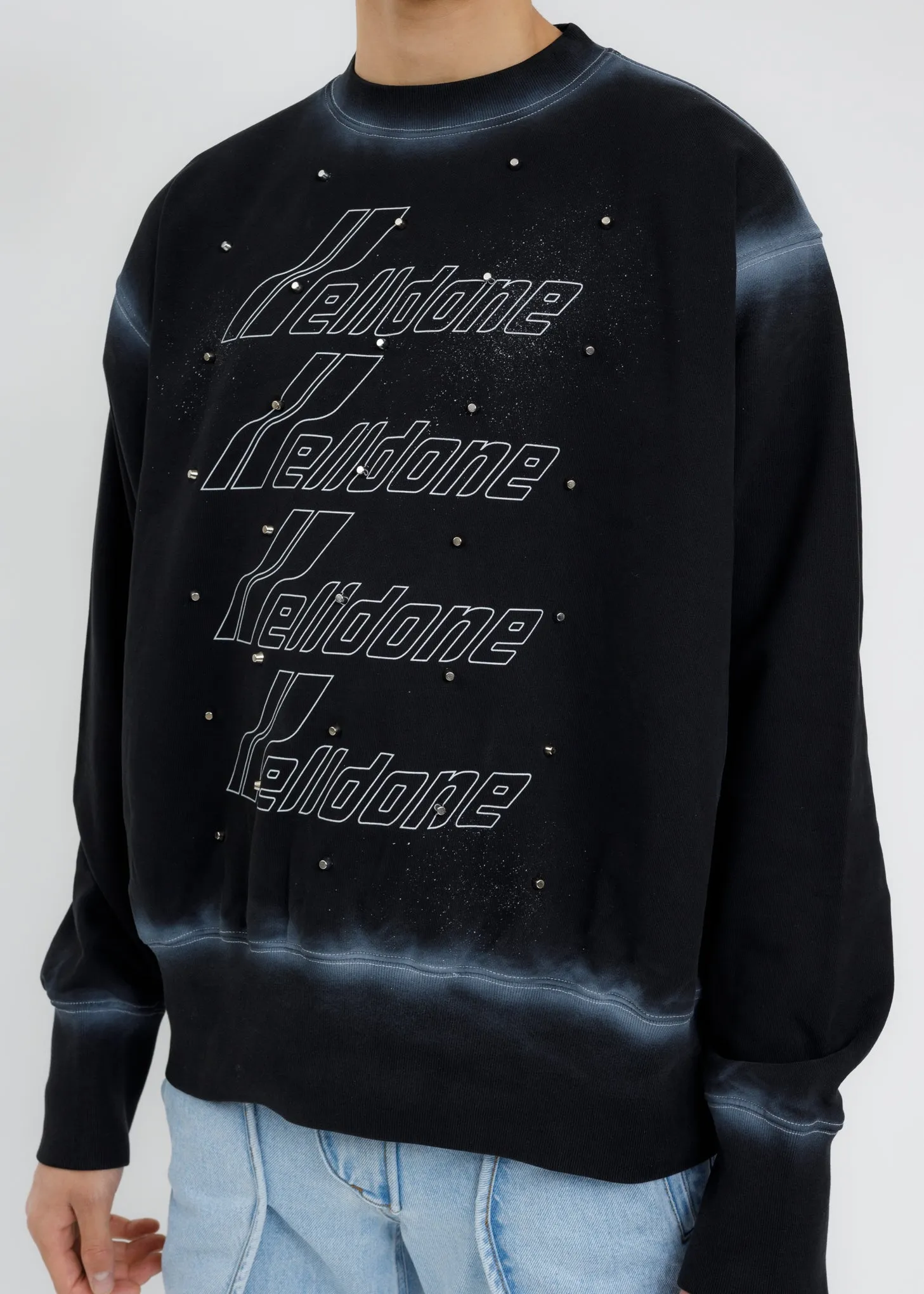 Black And White Washed Artwork Sweatshirt