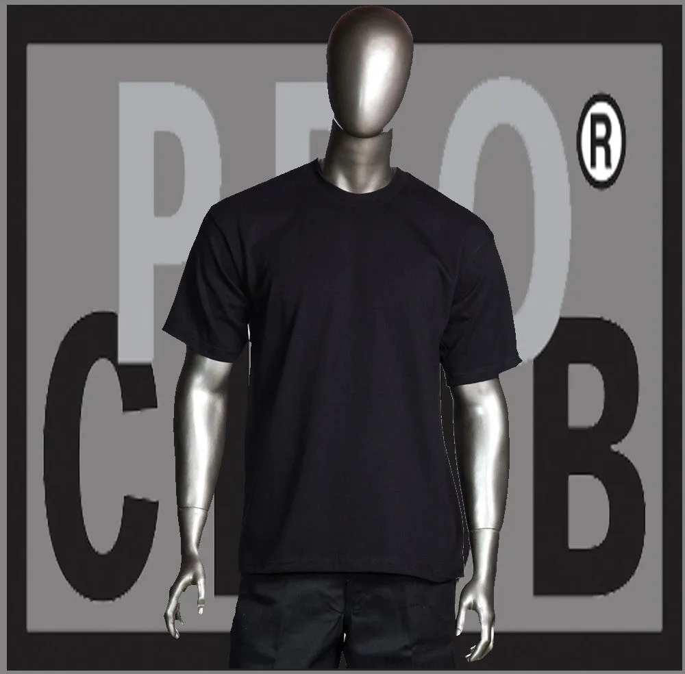 Black Short Sleeve Crew Neck Pro Club Comfort T Shirt