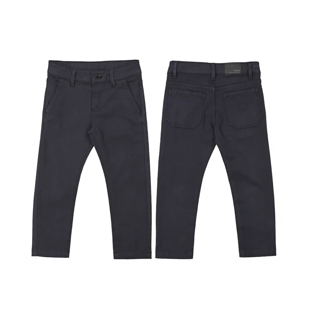Blue Black Relaxed Fit Pants