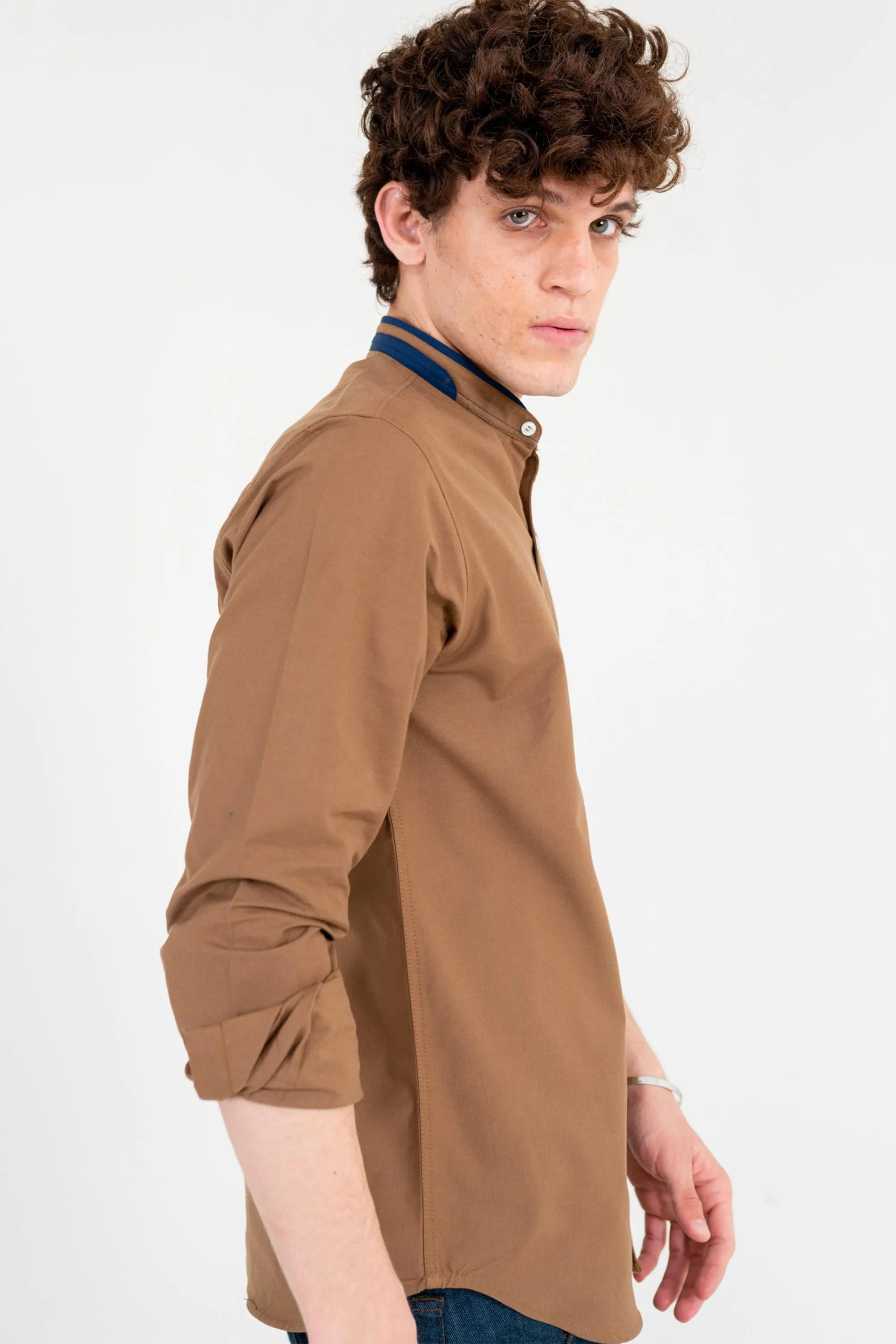 Brown Button-Down Shirt