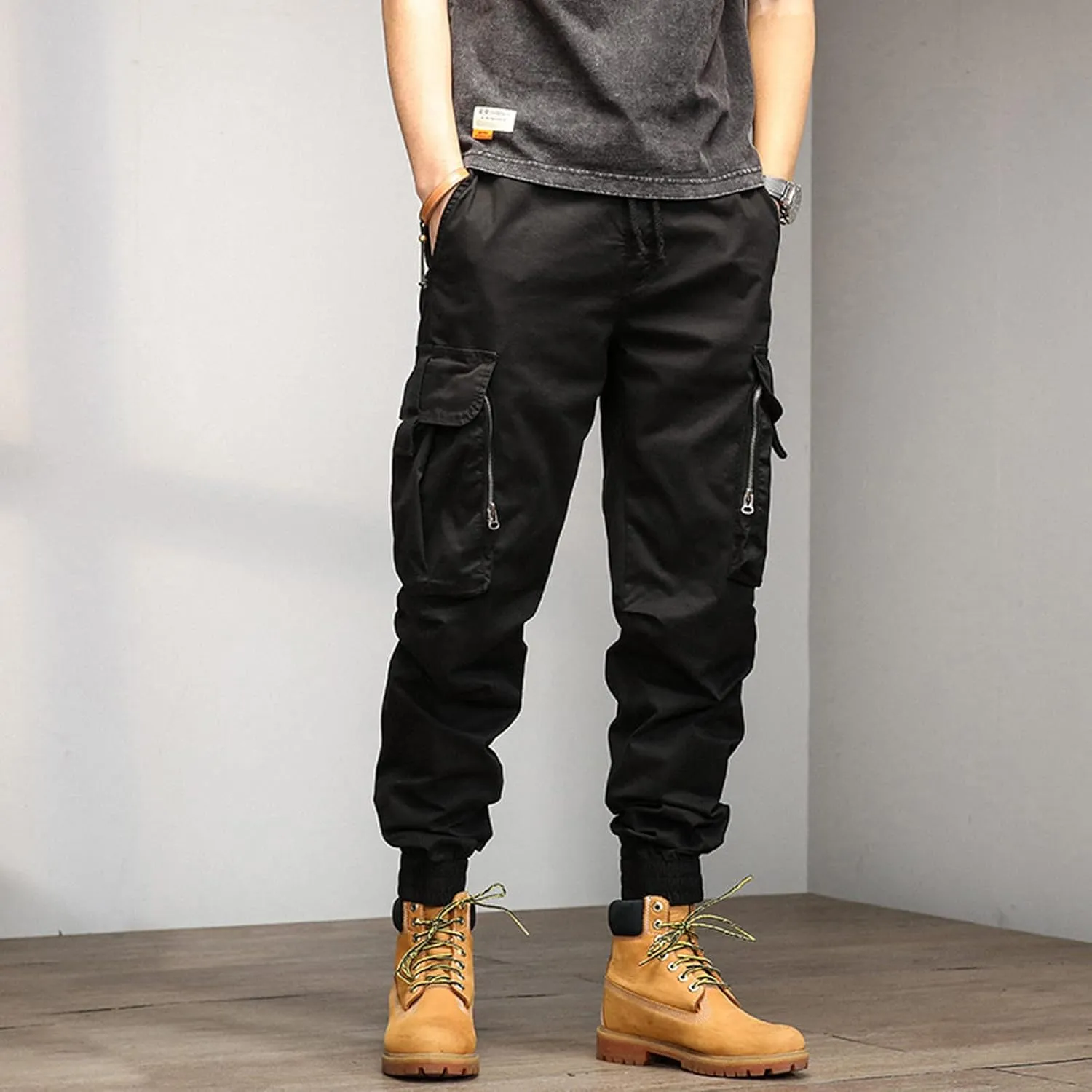 Cargo Pants for Men Relaxed Fit Sweatpants with Pockets Drawstring Athletic Pants Joggers Running Sports Sweatpants