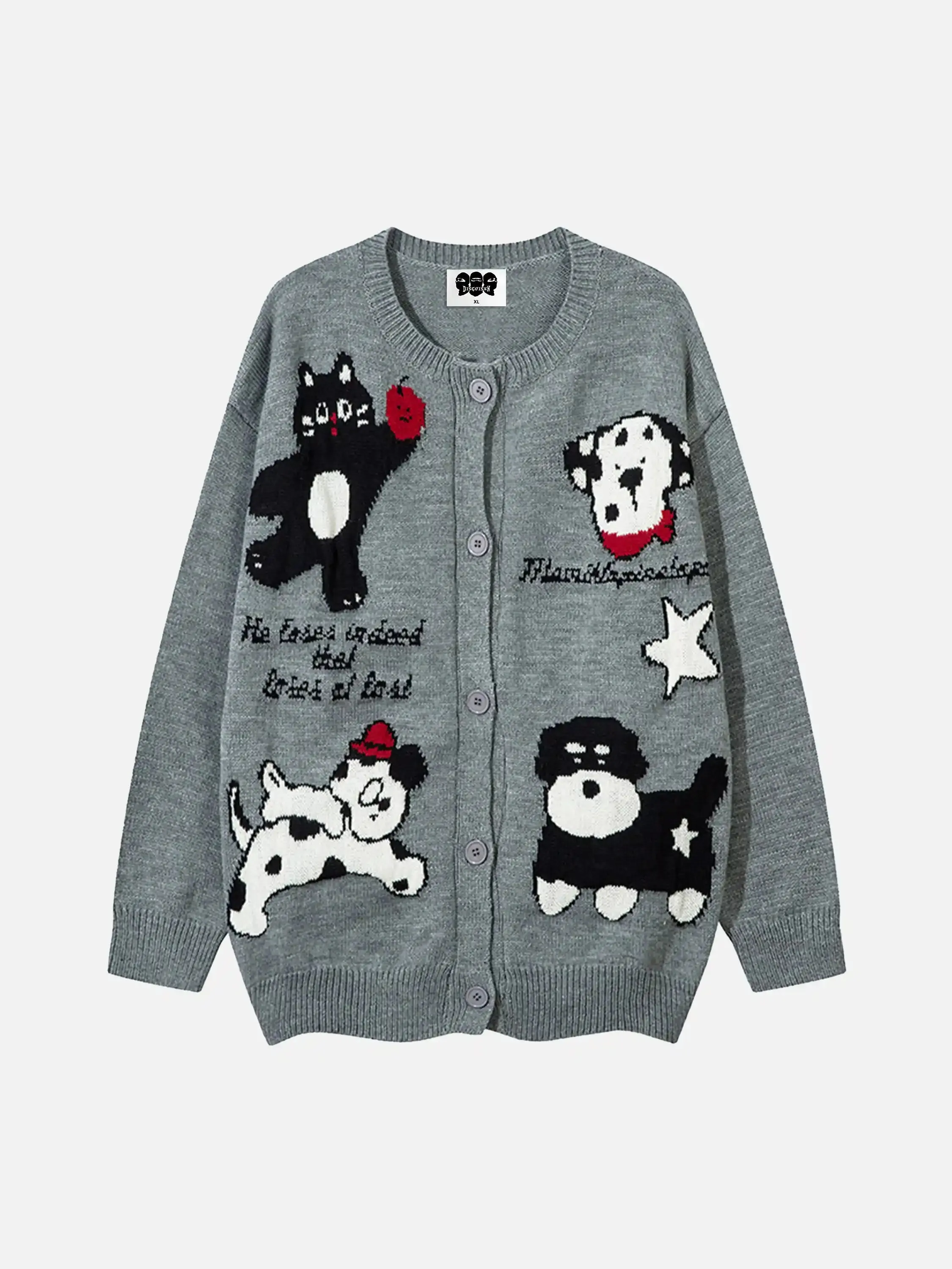 Cartoon Pets Knitted Cardigan
