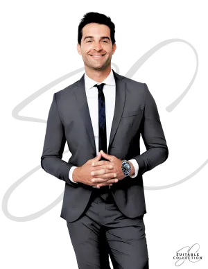 Charcoal Slim Fit Men's Suit Set