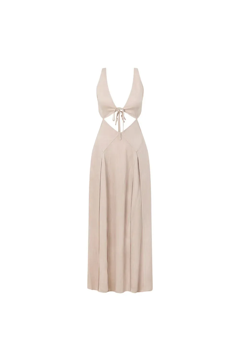 Chic Hollow-Out Tie-Back Backless Maxi Dress for Vacation