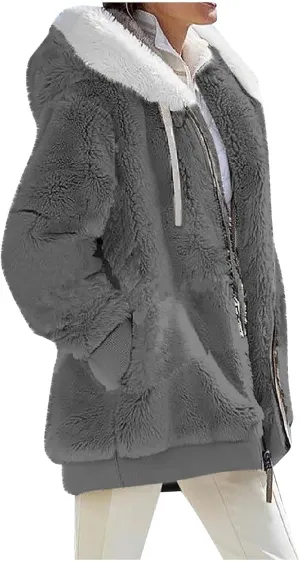 ChicCrate Winter Coats for Women Fleece Sherpa Jacket Fuzzy Hoodie Plush Sweatshirt Long Sleeve Cute Tops Winter Warm Outwear