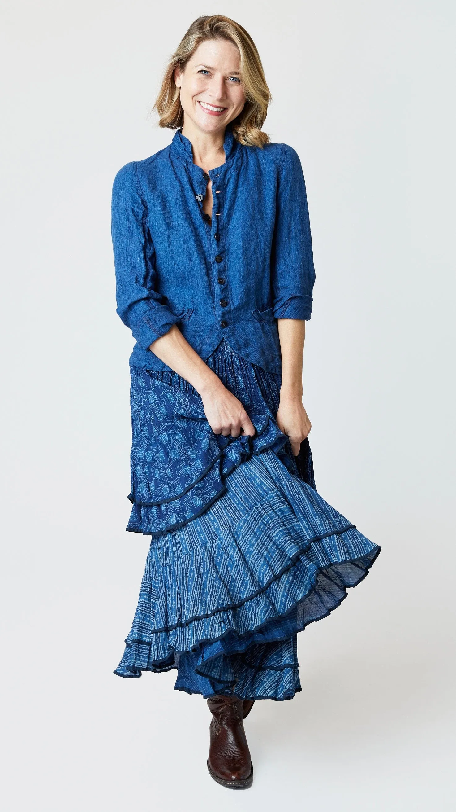 CP Shades Dree Jacket - Indigo Linen Twill