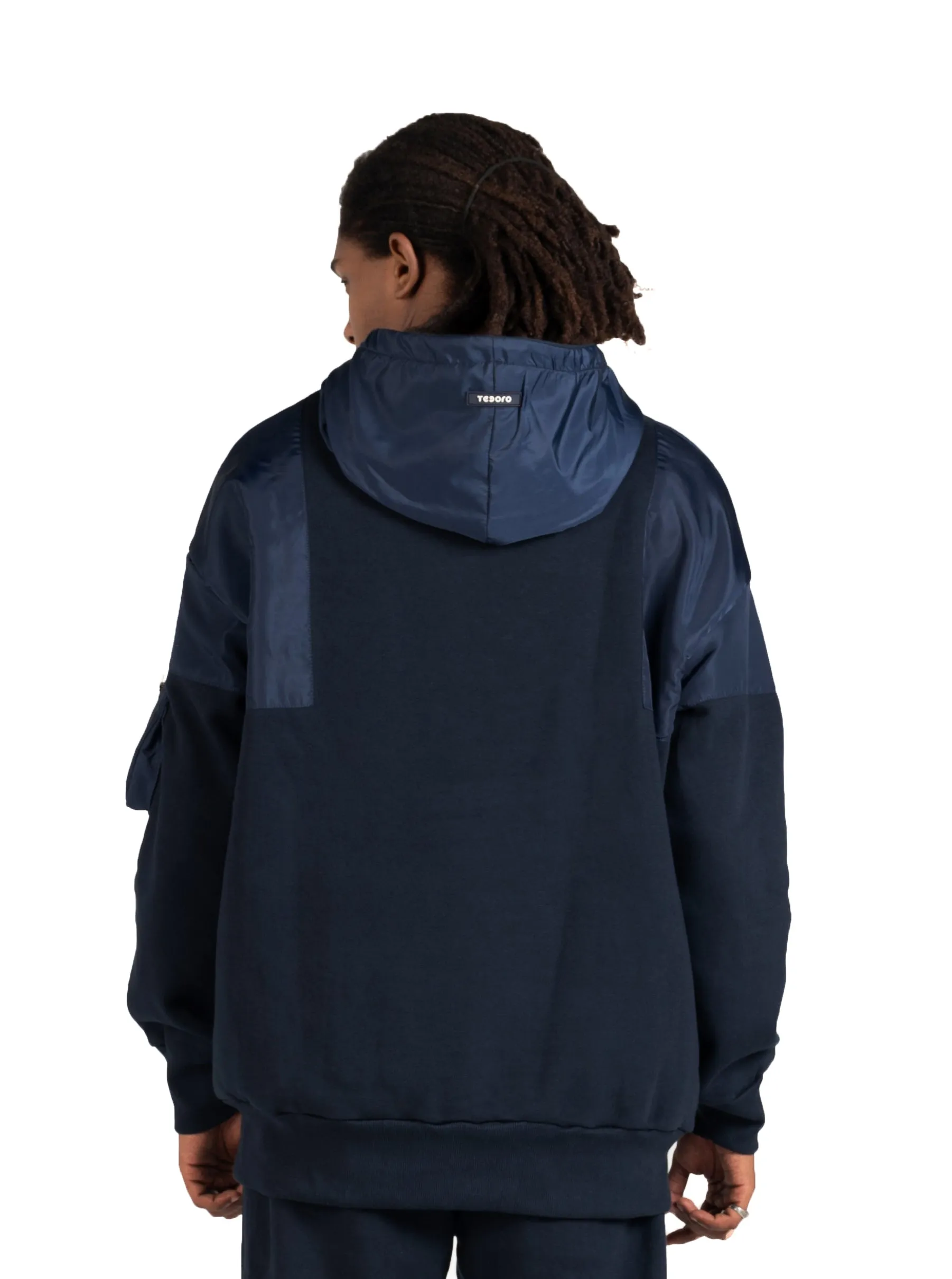 D-Blue Waterproof Hoodie  Zipper pocket .