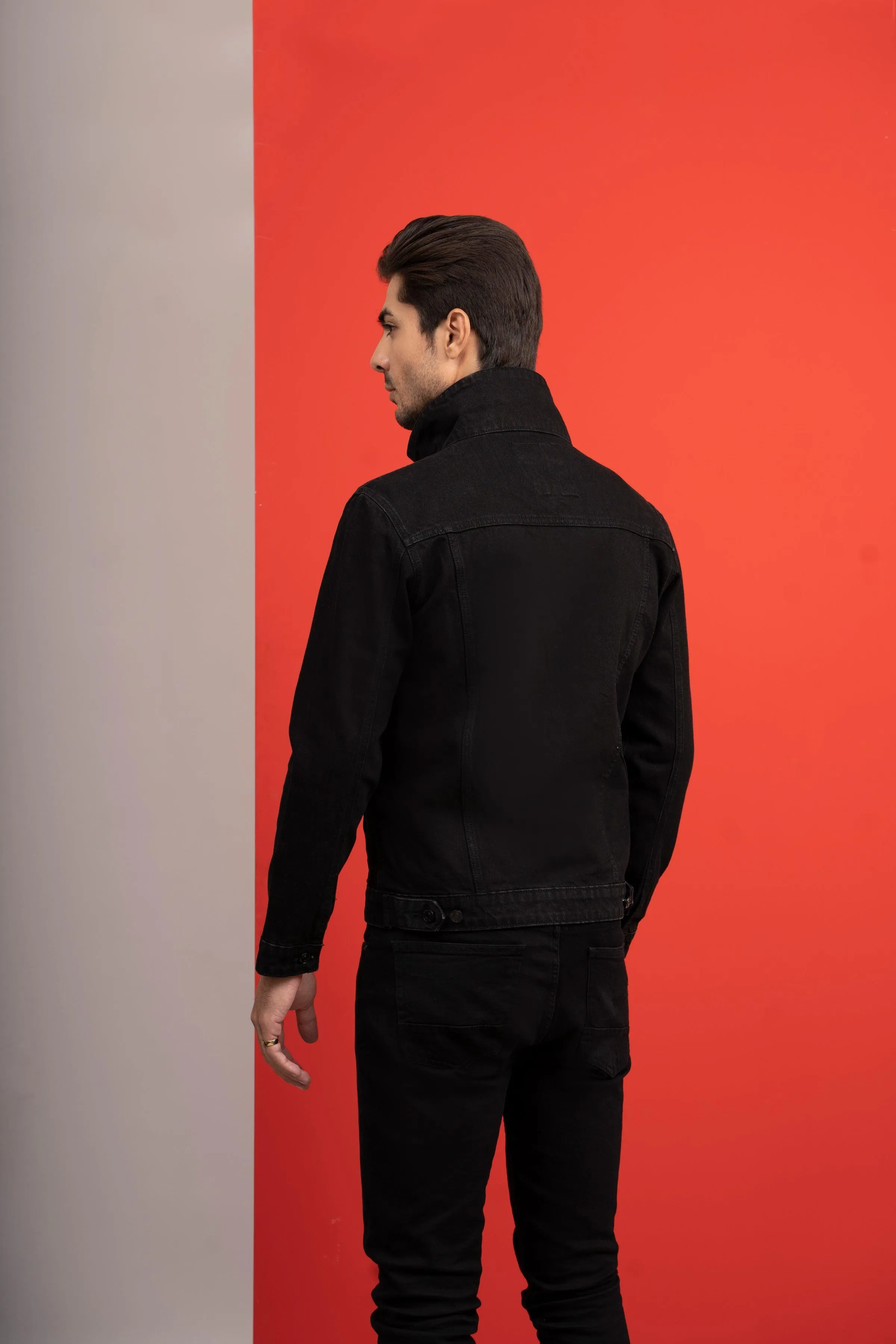 DENIM JACKET F/S BLACK