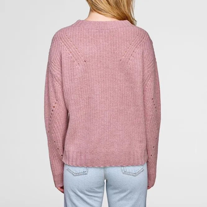 Directional Rib Crew Sweater (Ash Rose Heather)