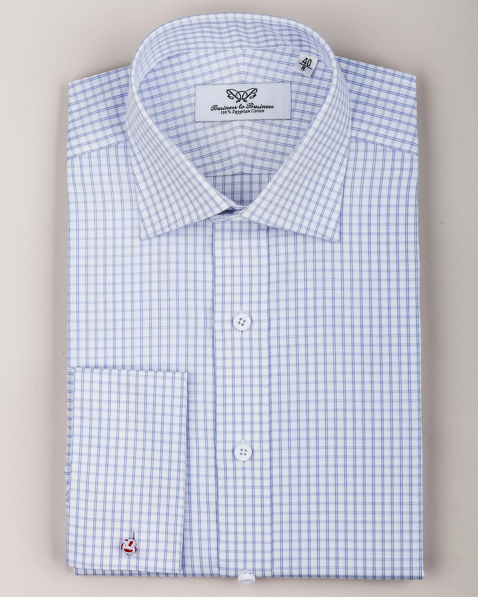 Double Twill Plaids & Checks Formal Business Dress Shirt Luxury Designer Fashion