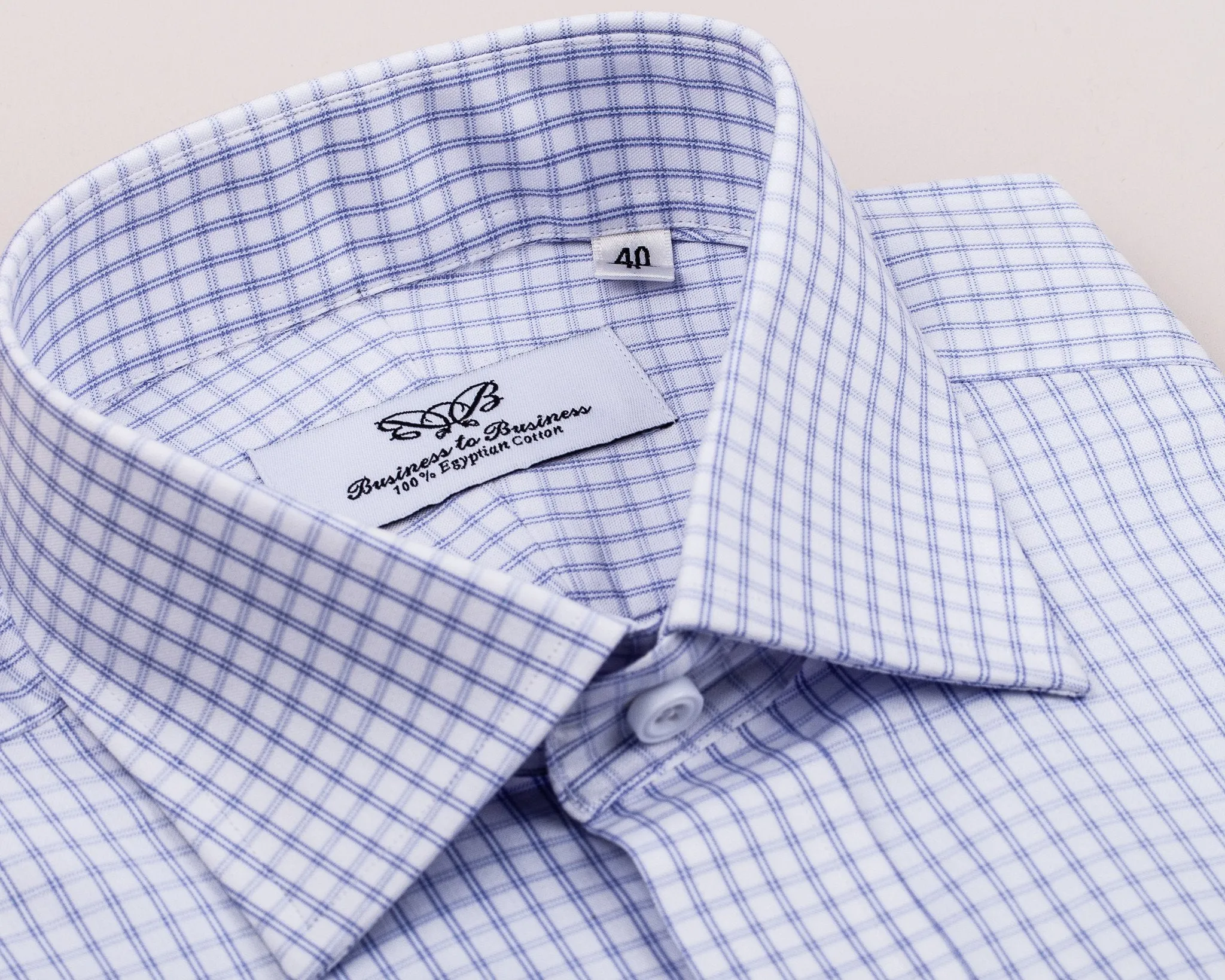 Double Twill Plaids & Checks Formal Business Dress Shirt Luxury Designer Fashion