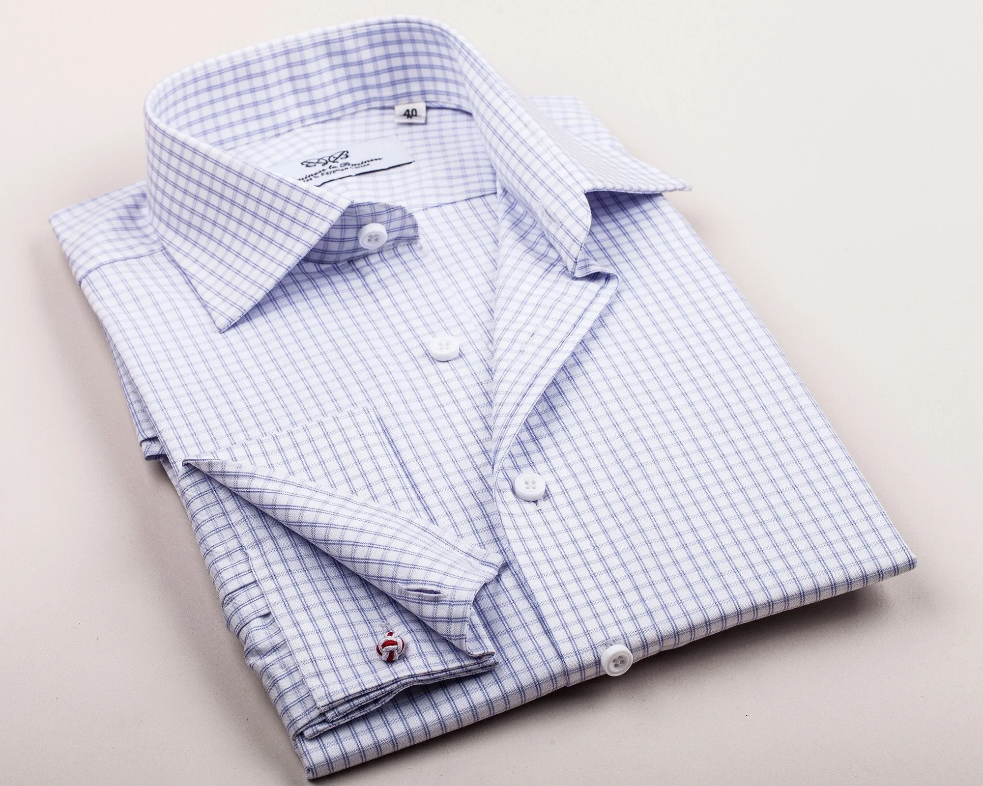 Double Twill Plaids & Checks Formal Business Dress Shirt Luxury Designer Fashion