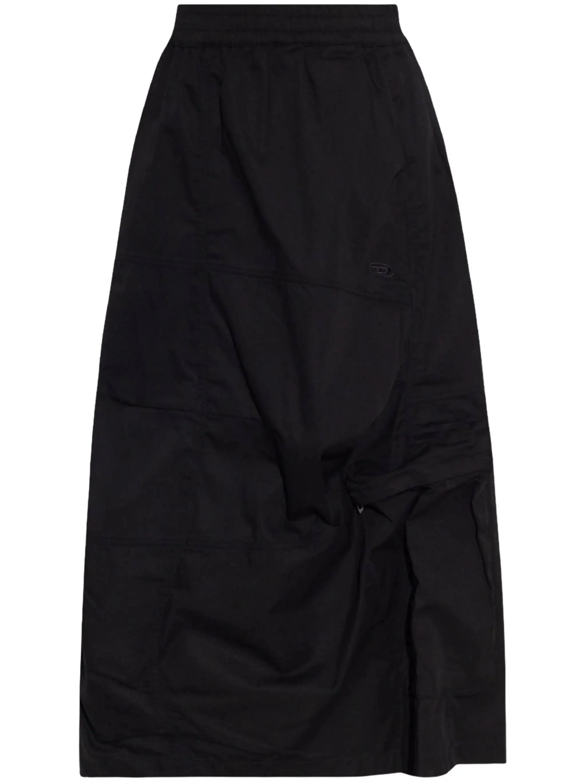 Embroidered Logo Asymmetric Hem Skirt
