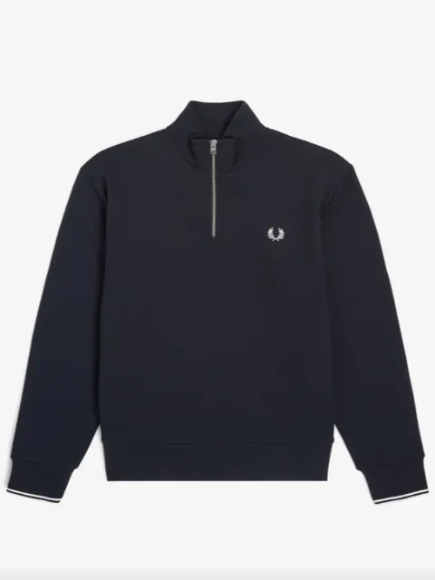 Fred Perry Half Zip Sweat Shirt/Navy - CORE SS25