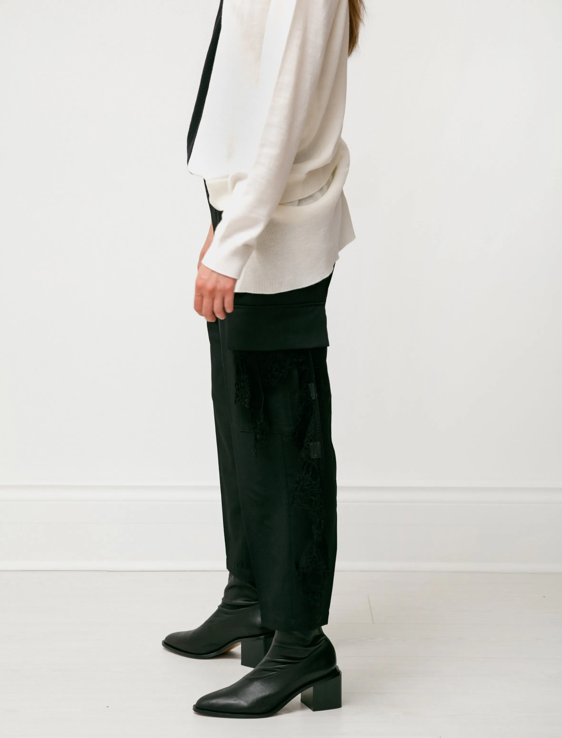 Gabardine Cargo Pants Black