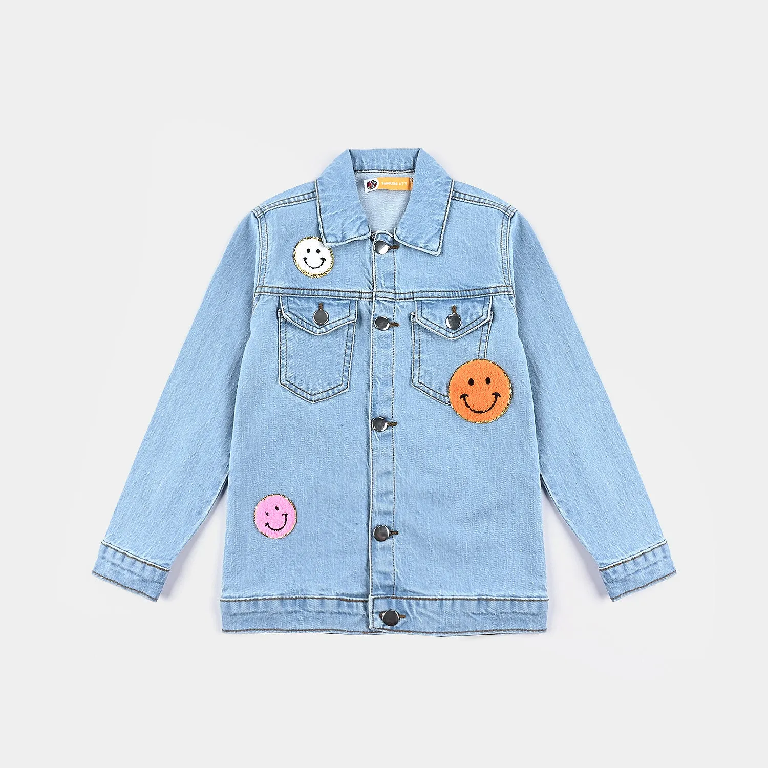 Girls Denim rigid Jacket Smiley-Ice Blue