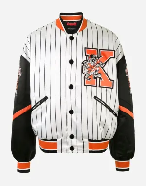 Graphic Print Striped Jacket