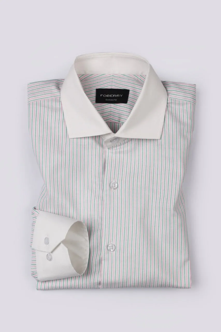 Green Pink Balanced Stripes Shirt