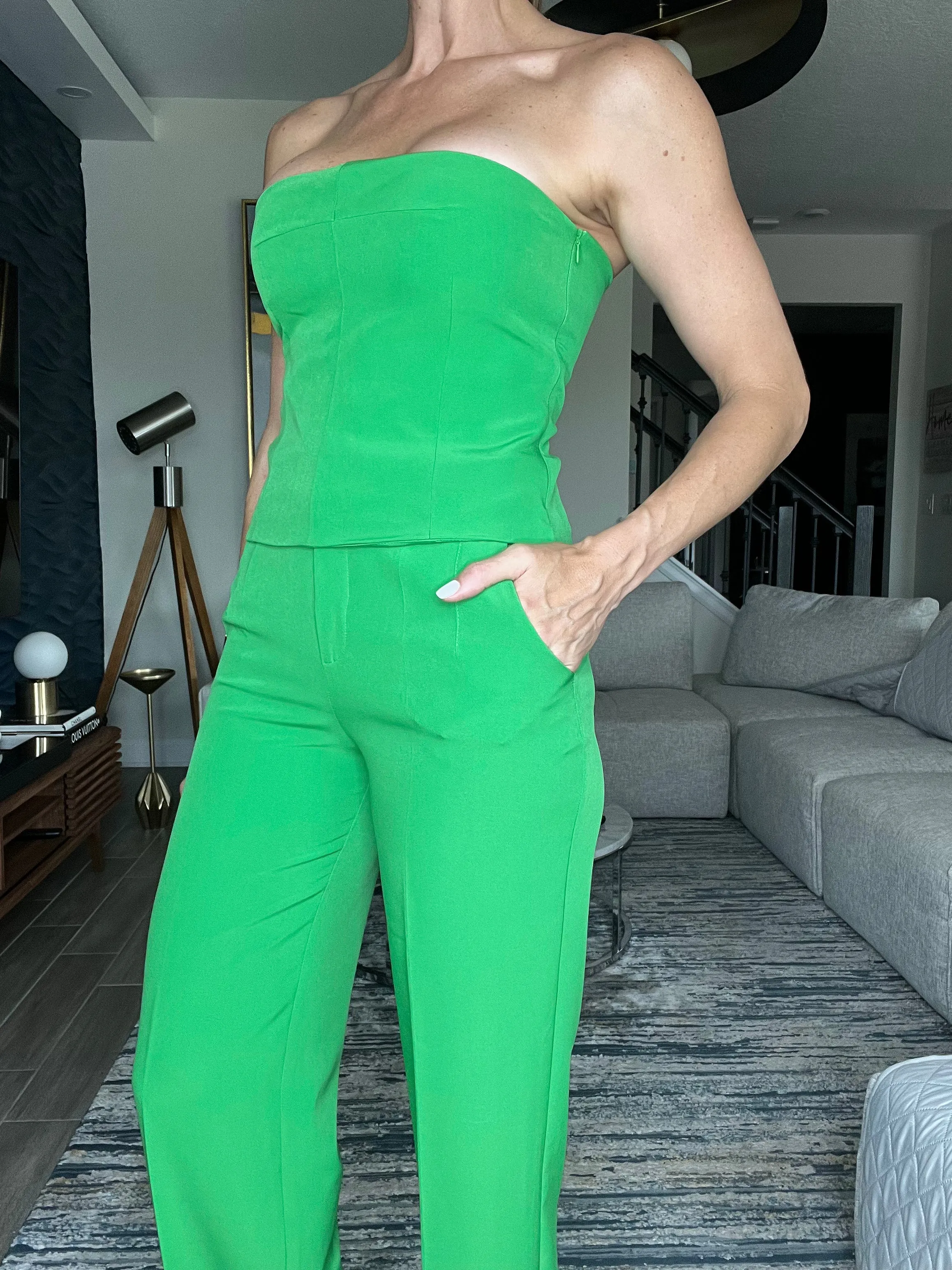 GREEN STRAIGHT PANT