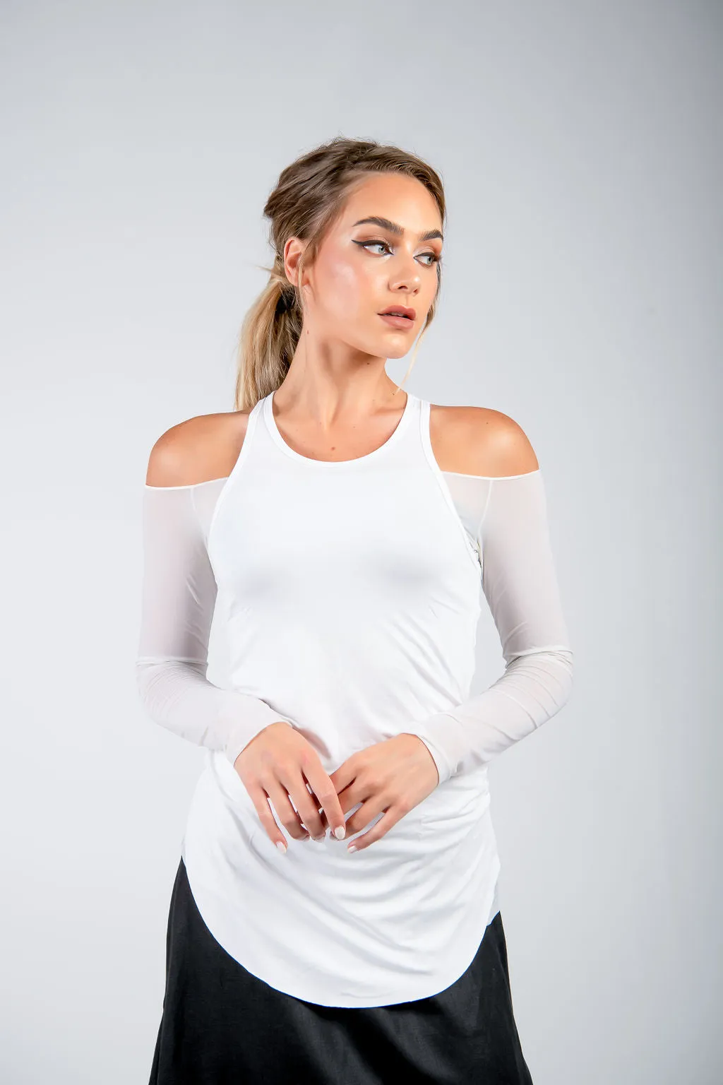 High Neck Action Back Top