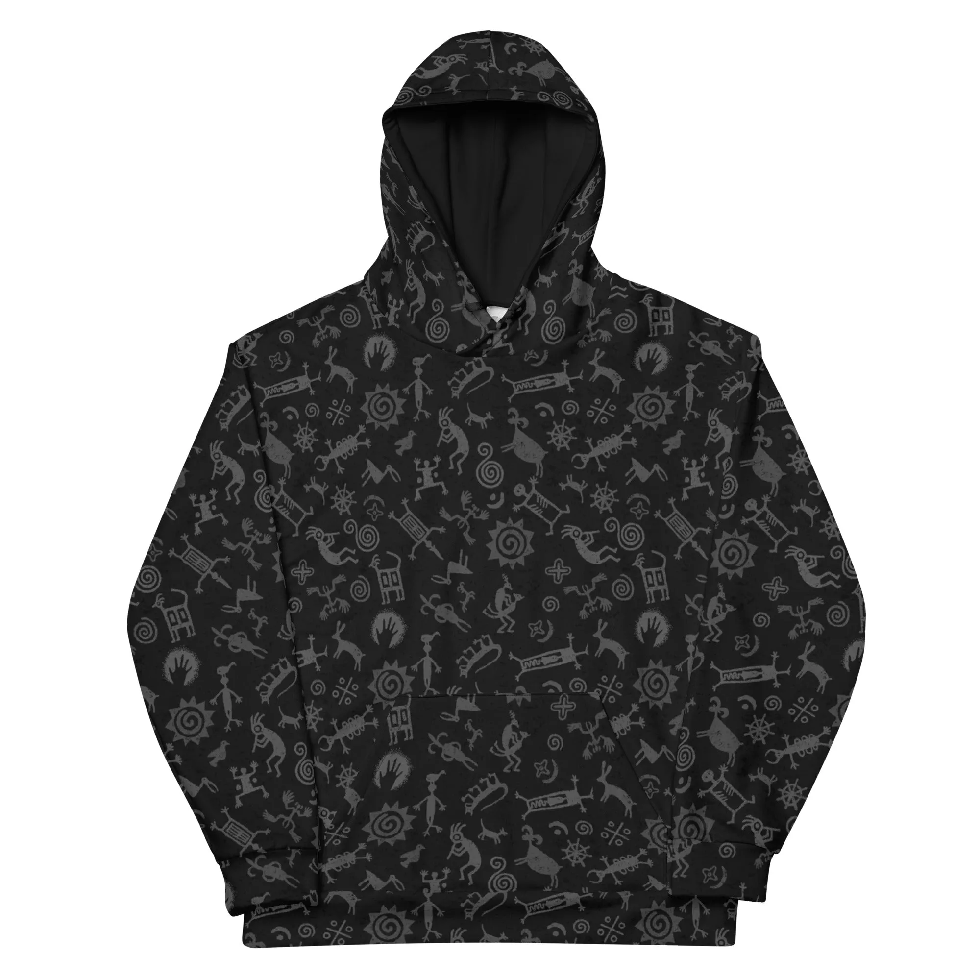Hoodie - Petroglyphs - black & white