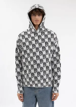 IVORY WD1 GRAPHIC KNIT HOODIE