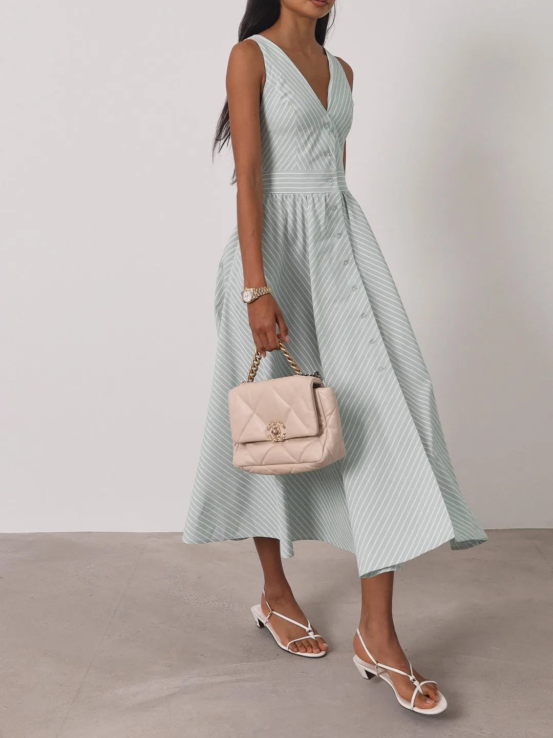 Kesha Stripe Icon Day Dress | Pistachio Pastel