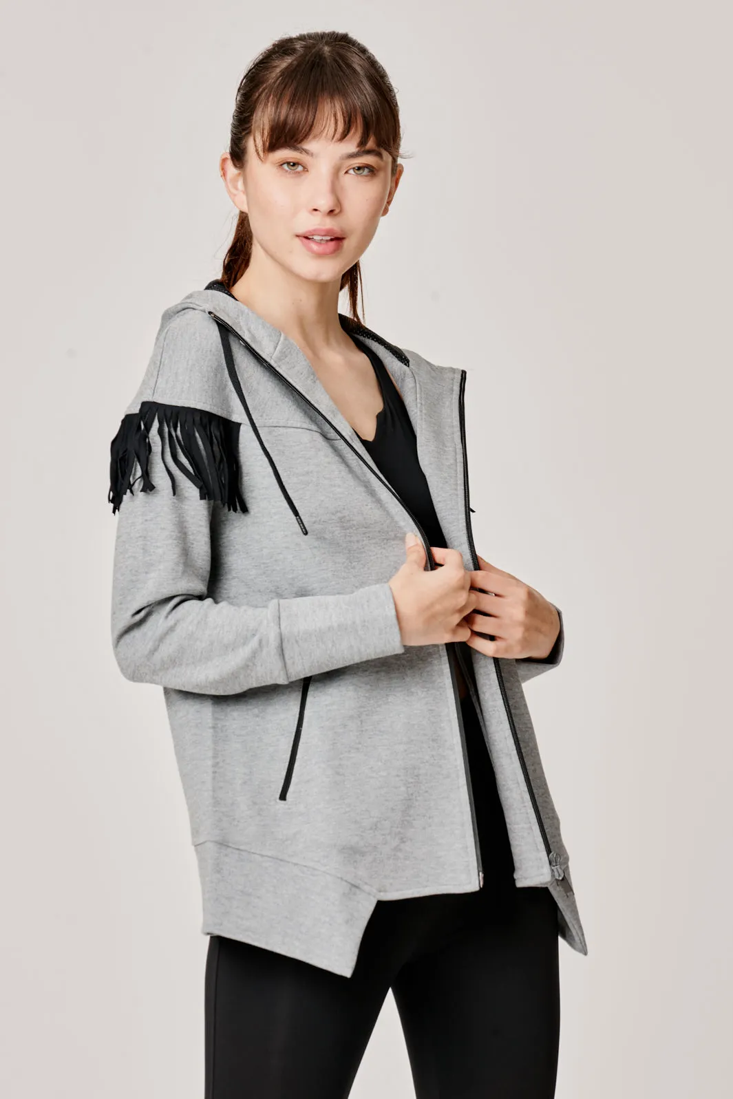 Kiwi Grey Fringe Sweatshirt