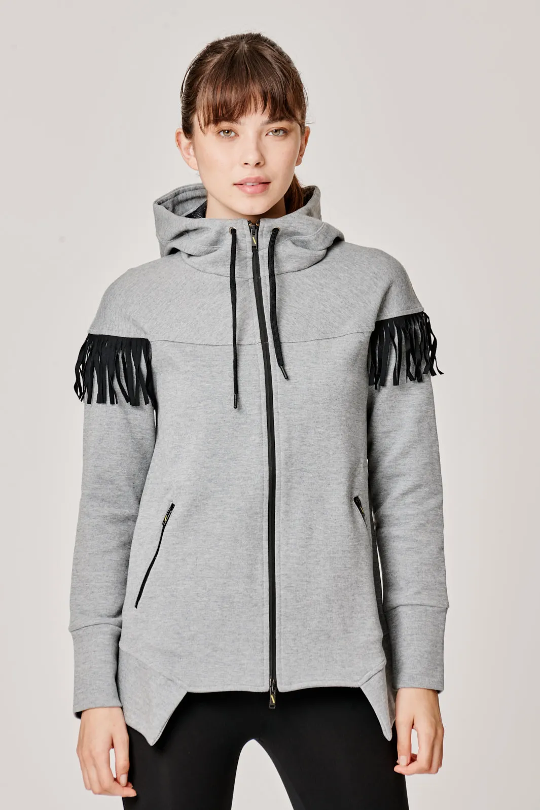 Kiwi Grey Fringe Sweatshirt