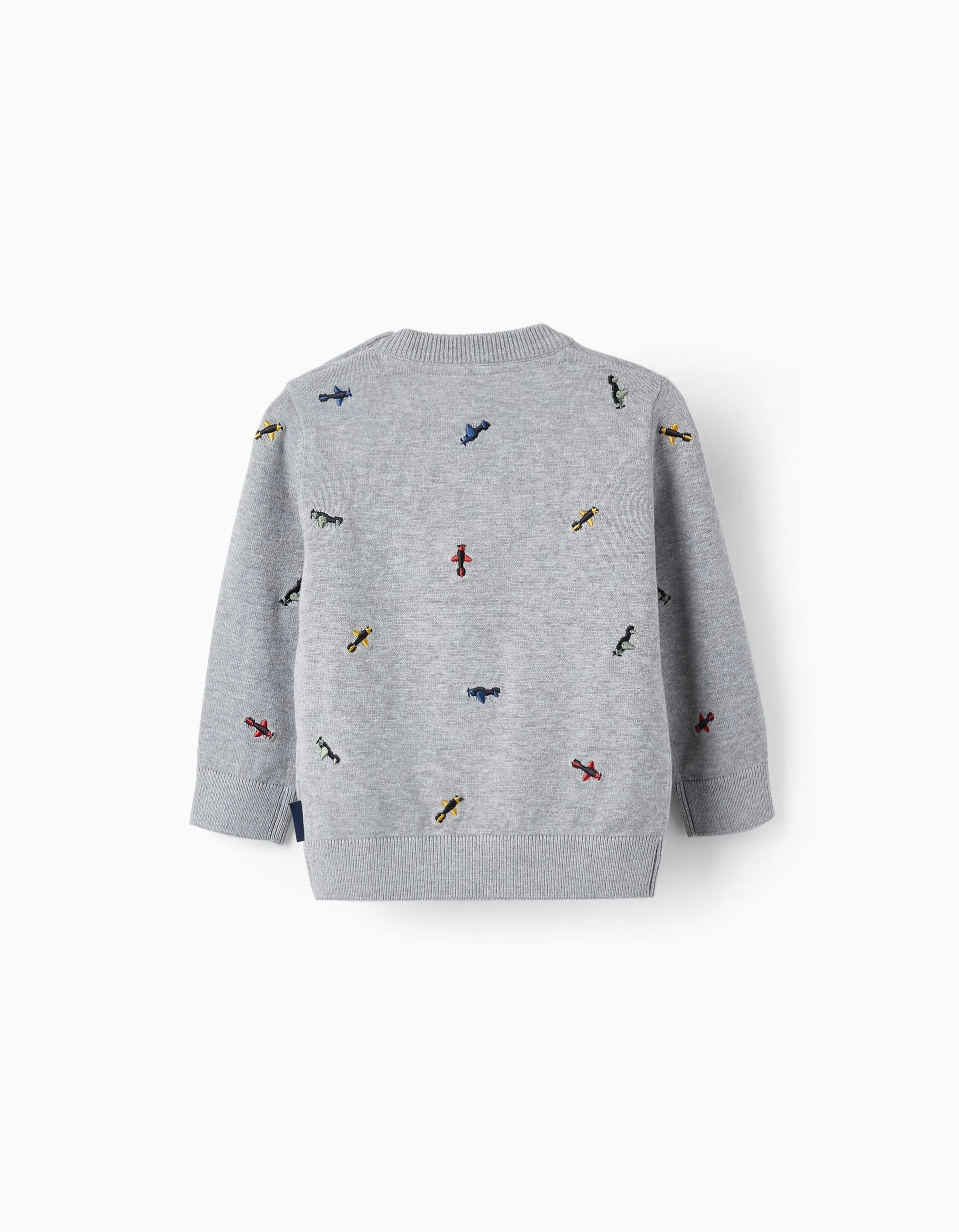 Knitted Jumper for Baby Boys 'Airplanes', Gray