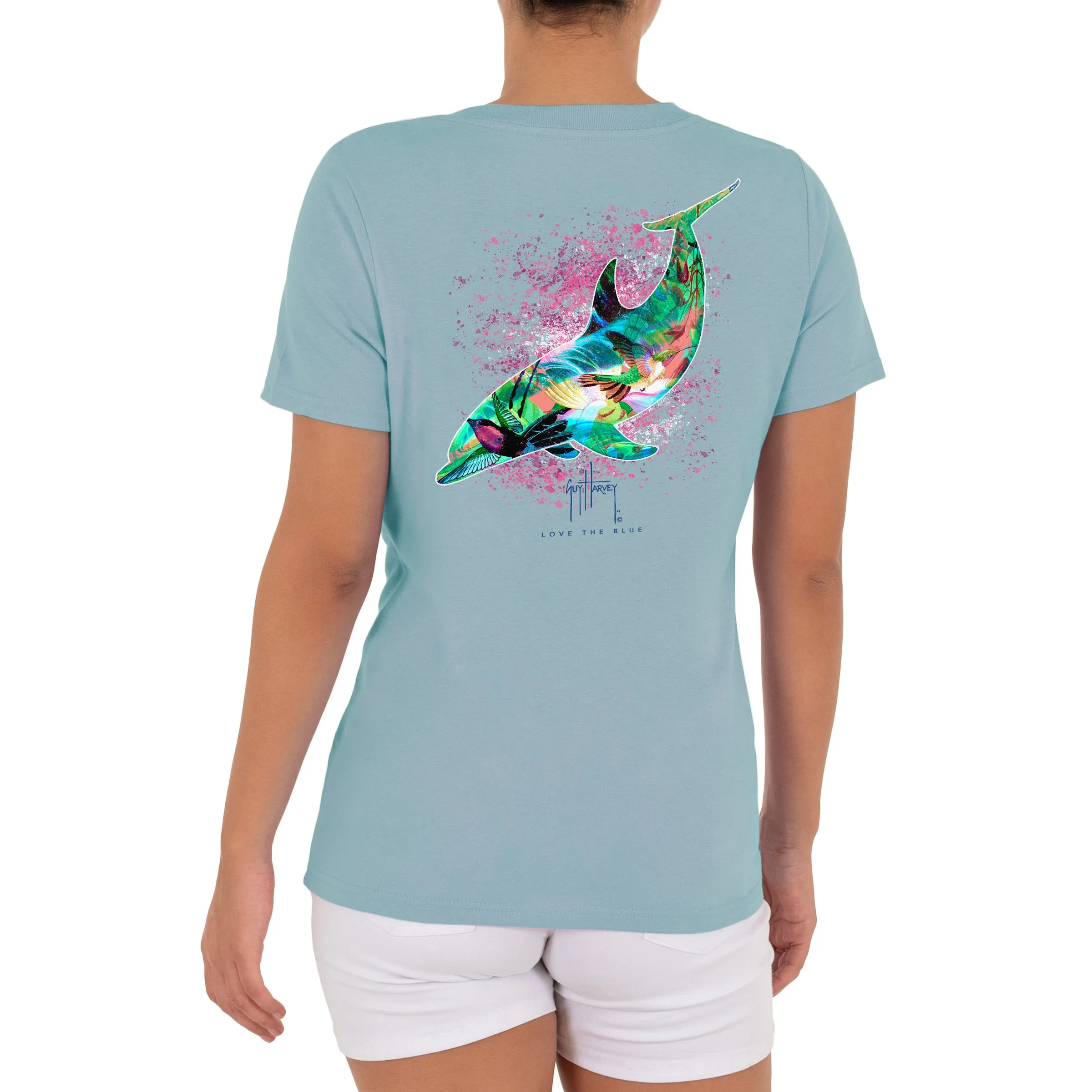 Ladies LTB Dolphin Short Sleeve V-Neck T-Shirt