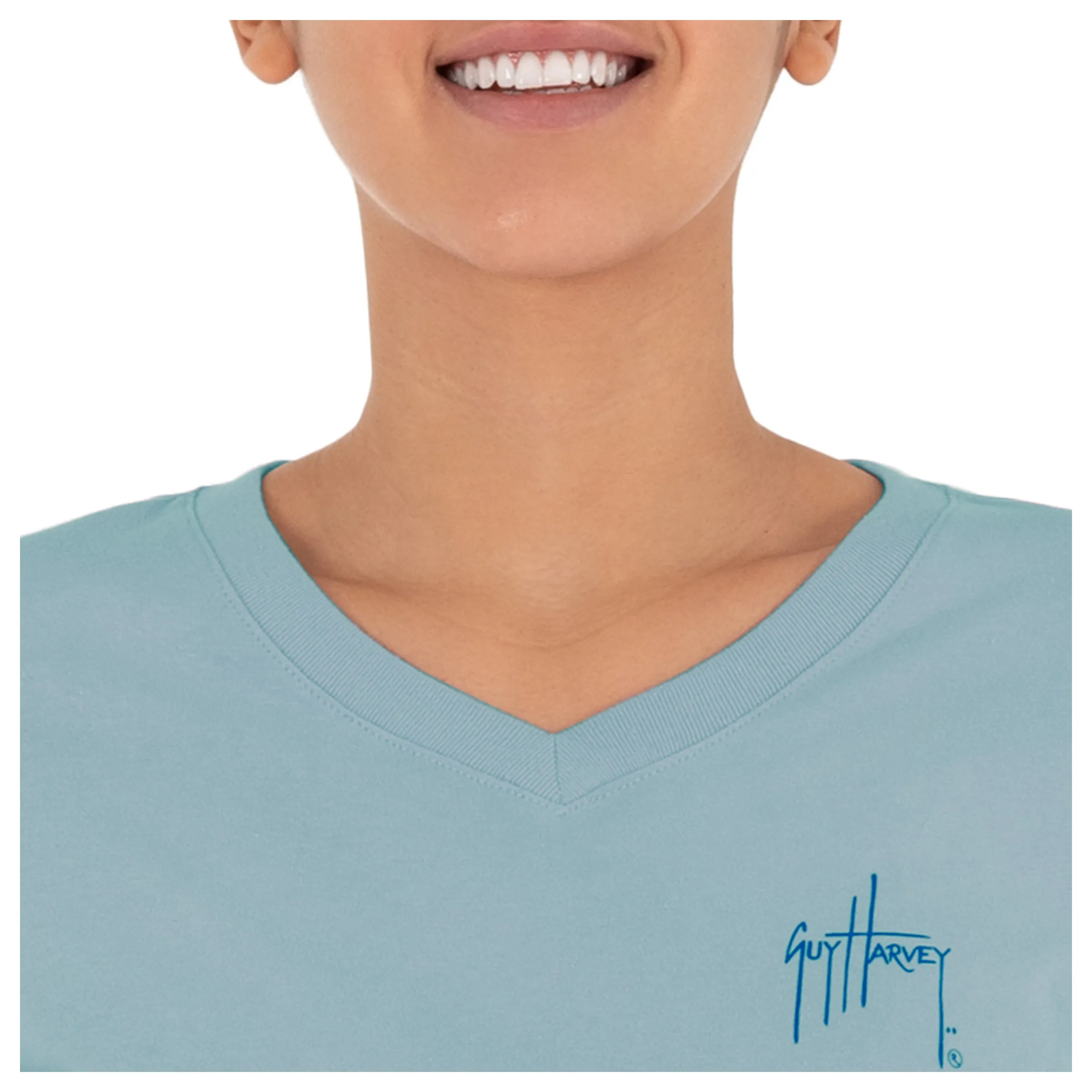 Ladies LTB Dolphin Short Sleeve V-Neck T-Shirt