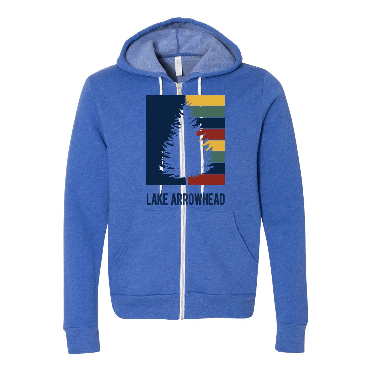 Lake Arrowhead Striped Tree - Zip-up Hoodie