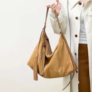 Lana Suede Slouchy Shoulder Bag - Chic Slouchy Design with Wide Shoulder Strap