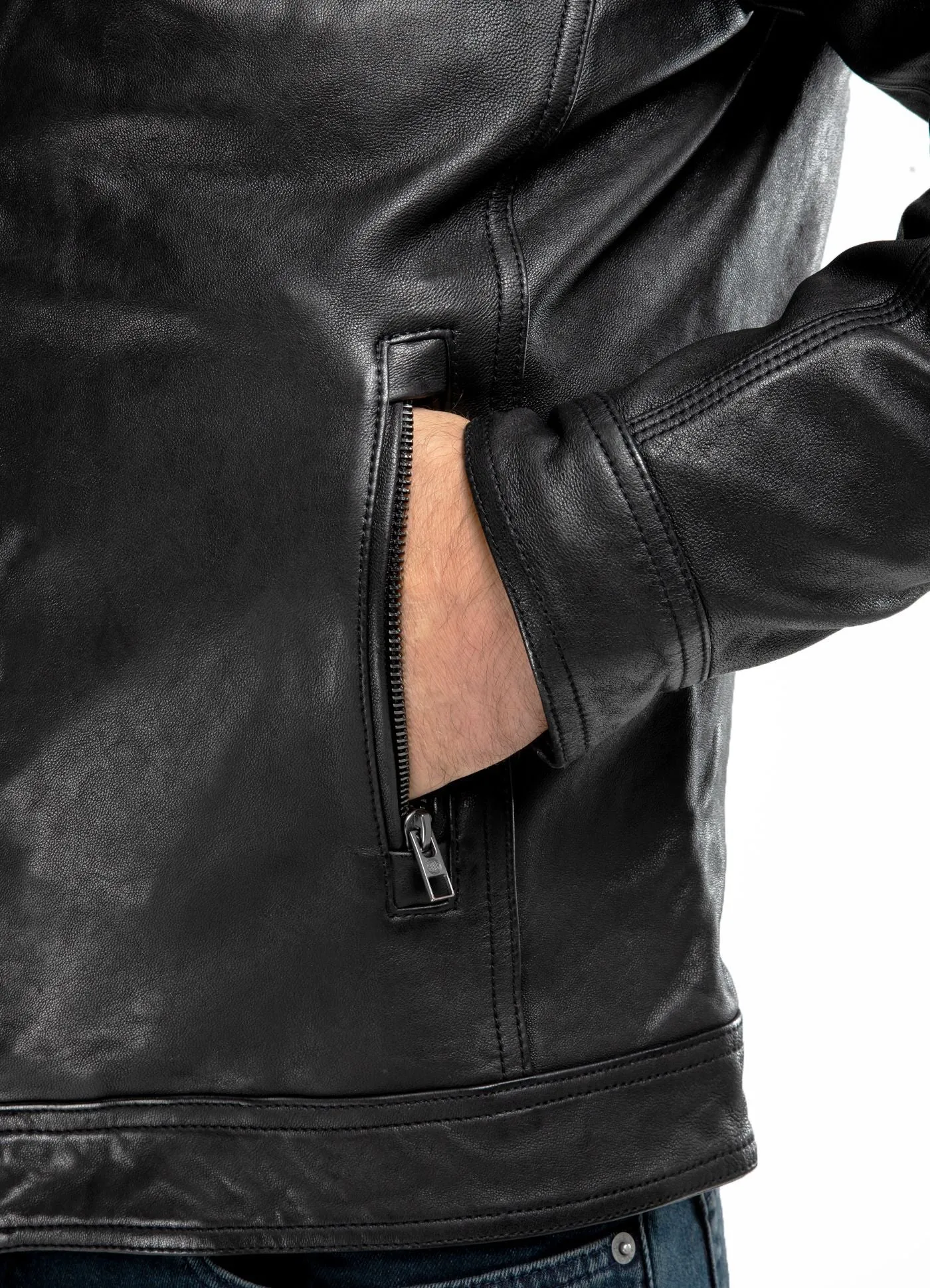 Leather jacket Hooper