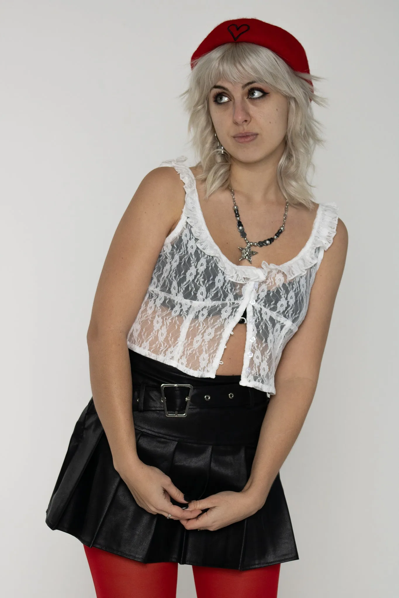 Lilah White Lace Top