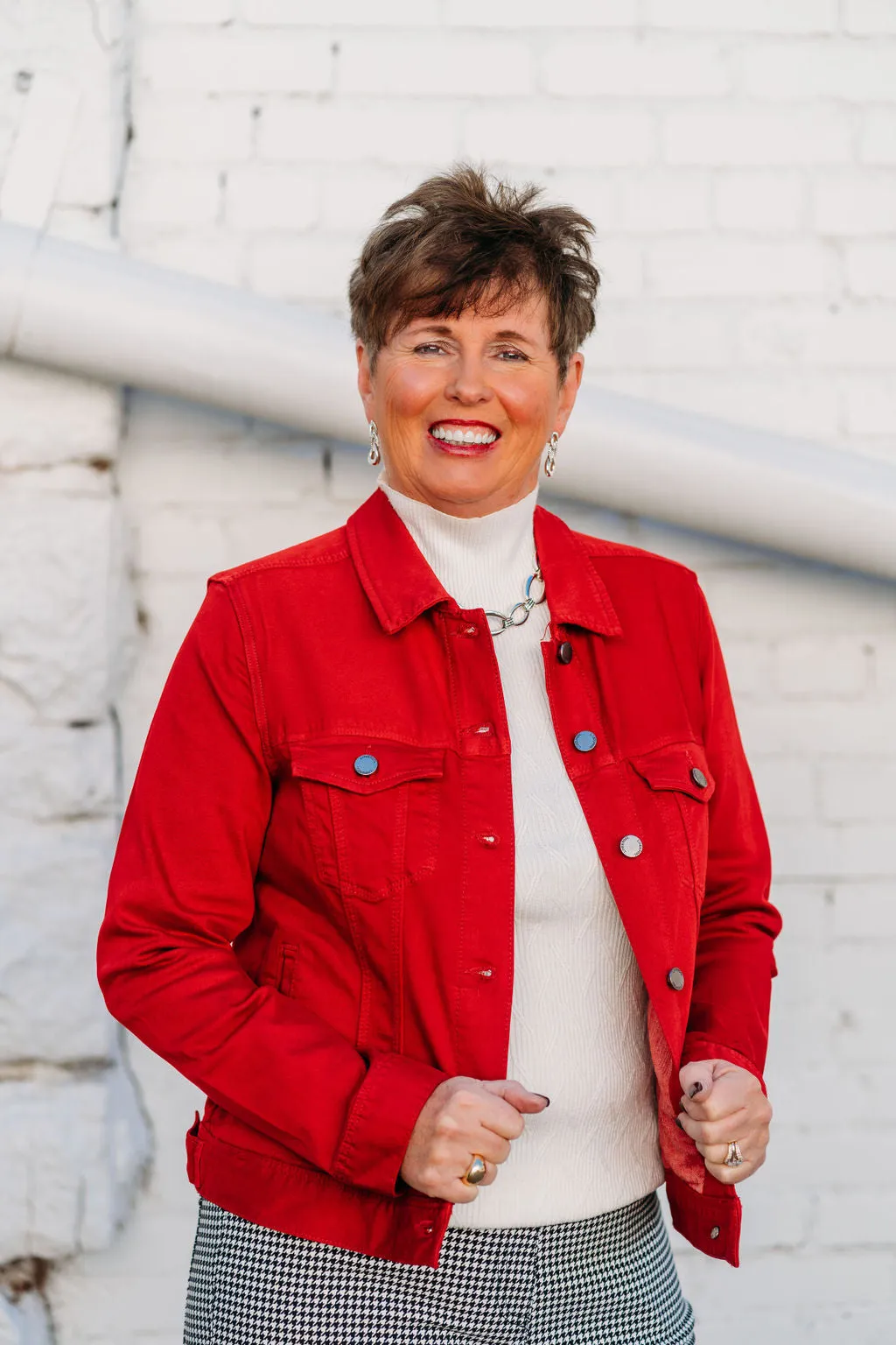 Liverpool: Classic Jean Jacket in Carnelian