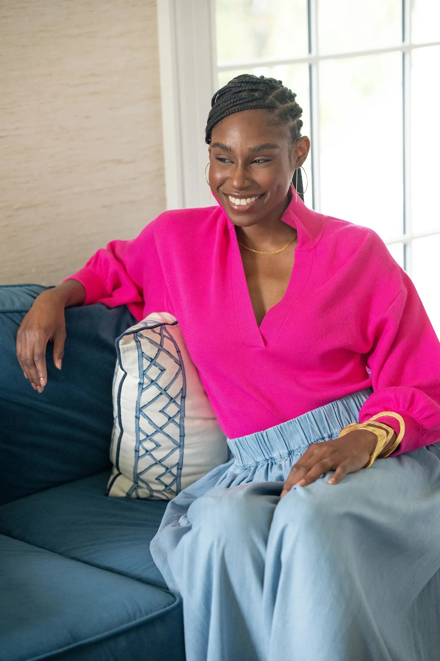 Lolli Sweater-Fuschia Fedora