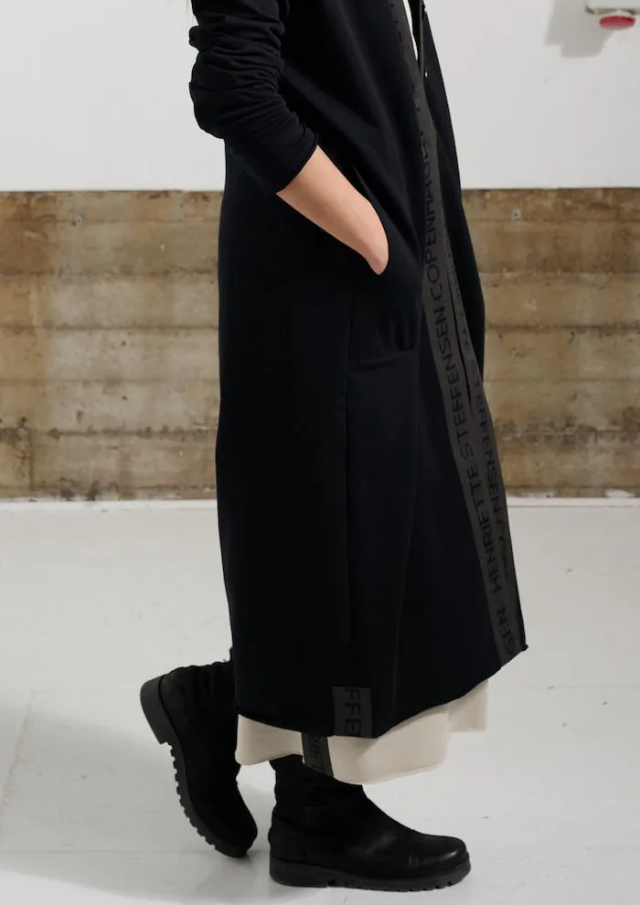 LONG CARDIGAN BRASS BUTTONS - 77003 - BLACK