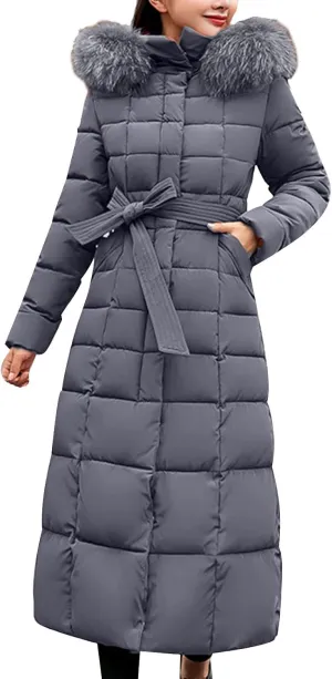 Long Jacket Women Fur Collar Lace Up Cotton Parkas Coat Classic Winter 2023 Warm with Hood Military Utility Jackets
